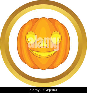 Zucca di Halloween icona vettore Illustrazione Vettoriale