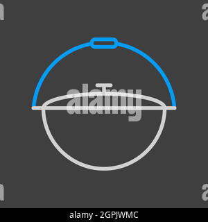Camping cauldron da metallo vettore icona Illustrazione Vettoriale