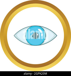 Blue eye icona vettore Illustrazione Vettoriale