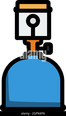 Icona della lampada del bruciatore del gas del campeggio Illustrazione Vettoriale