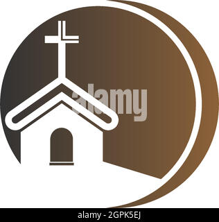 Icona Chruch logo segno vettore disegno Illustrazione Vettoriale