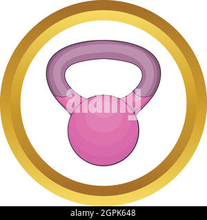 Rosa kettlebell icona vettore Illustrazione Vettoriale