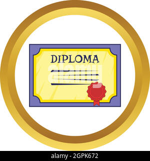 Diploma icona vettore Illustrazione Vettoriale