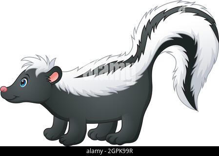 Illustrazione vettoriale del cartone animato cute skunk Illustrazione Vettoriale