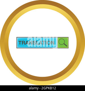 Traduzione di ricerca icona vettore Illustrazione Vettoriale