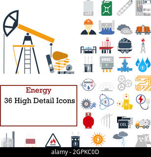 Insieme dell'icona di energia Illustrazione Vettoriale