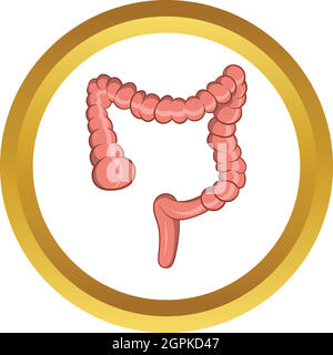 Intestino icona vettore Illustrazione Vettoriale