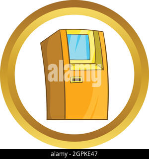 Banca ATM Bancomat icona vettore Illustrazione Vettoriale