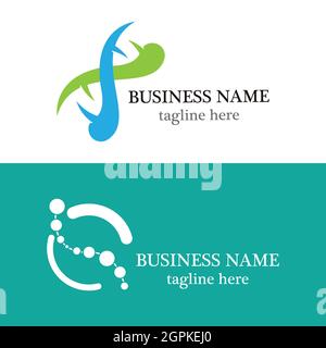 Modello di logo DNA disegno di icone vettoriali Foto Stock