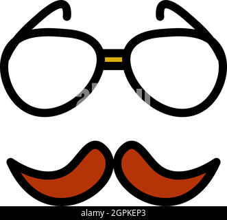 Glasses And Mustache Icon Stock Vector