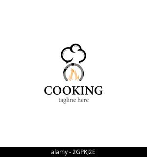 Design vettoriale del logo di cucina Foto Stock