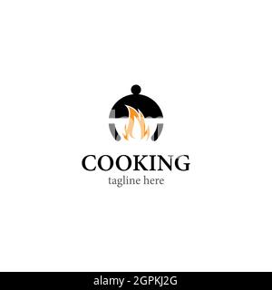 Design vettoriale del logo di cucina Foto Stock