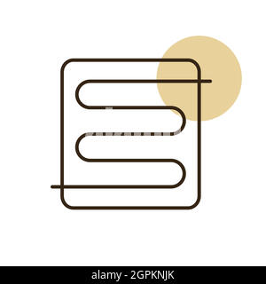 Icona vettoriale pavimento caldo, pavimento riscaldato elettrico Illustrazione Vettoriale