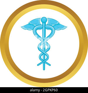 Caduceo medical simbolo icona vettore Illustrazione Vettoriale