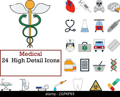 Medical icona impostare Illustrazione Vettoriale