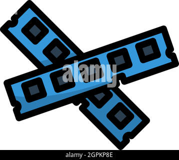 Icona memoria computer Illustrazione Vettoriale