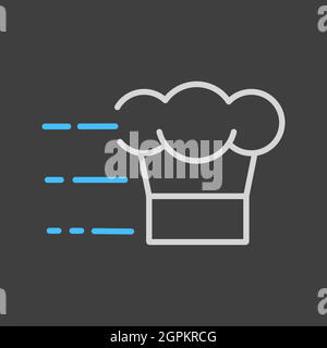 Icona piatta isolata vettore cuoco a consegna rapida Illustrazione Vettoriale