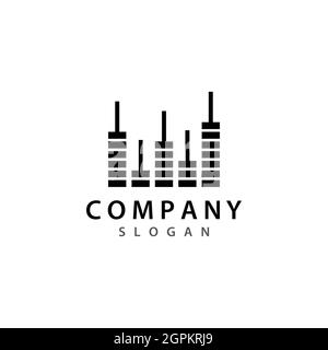 Design di icone vettoriali per il modello di logo musicale Foto Stock