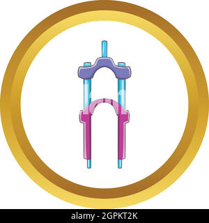 Sistema di sospensione per bicicletta forcella icona vettore Illustrazione Vettoriale
