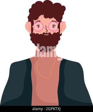 ritratto uomo bearded Illustrazione Vettoriale