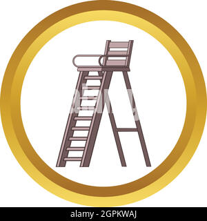 Torre di tennis per giudici icona vettore Illustrazione Vettoriale