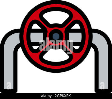 Icona del tubo con valvola Illustrazione Vettoriale