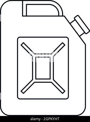 Serbatoio benzina, l'icona di stile di contorno Illustrazione Vettoriale