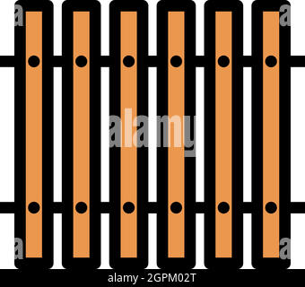 Icona della fence da costruzione in colori UI Illustrazione Vettoriale