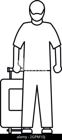 Uomo arabo icona, stile contorno Illustrazione Vettoriale