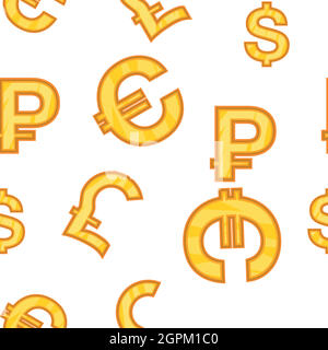 Money segni modello, stile cartoon Illustrazione Vettoriale