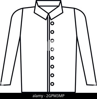 Icona della camicia, stile contorno Illustrazione Vettoriale