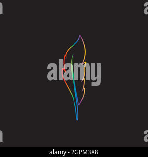 modello vettoriale simbolo logo piuma Illustrazione Vettoriale