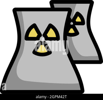 Icona della stazione nucleare Illustrazione Vettoriale