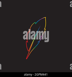 feather logo symbol vector template Illustrazione Vettoriale
