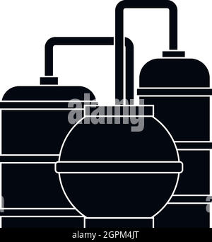 Gas a serbatoi di stoccaggio, l'icona di stile semplice Illustrazione Vettoriale