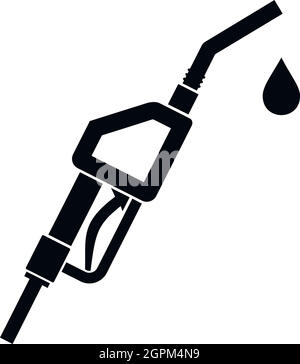 Pompa benzina ugello, icona di stile semplice Illustrazione Vettoriale