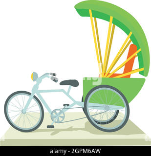 Icona indiana della bicicletta, stile cartoon Illustrazione Vettoriale