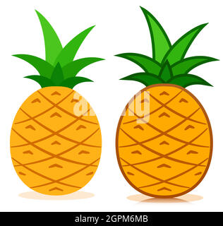 Ananas icona frutta tropicale vettore Illustrazione Vettoriale