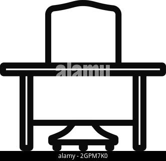 Icona del tavolo e della poltrona Illustrazione Vettoriale