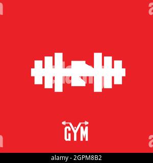 G barbell come logo Gym. Initial G, vettorplace Illustrazione Vettoriale