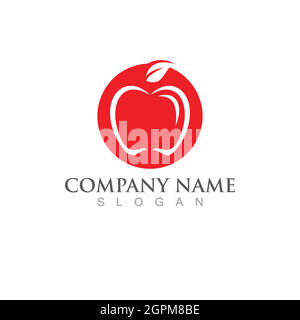 Logo rosso Apple e icona simbolo vettore Illustrazione Vettoriale