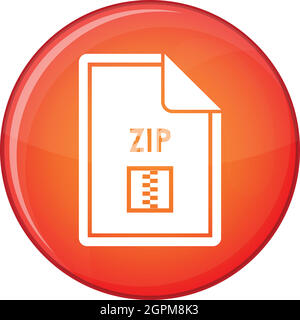 ZIP file icona, stile piatto Illustrazione Vettoriale