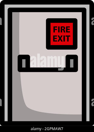 Icona della porta di uscita antincendio Illustrazione Vettoriale