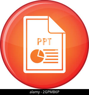 PPT file icona, stile piatto Illustrazione Vettoriale