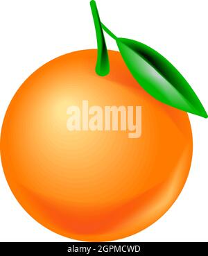 arancione intero, vettore realistico, isolato Illustrazione Vettoriale