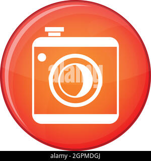 Vintage foto icona fotocamera, stile piatto Illustrazione Vettoriale