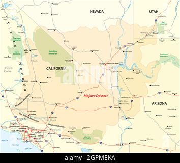 mappa vettoriale del deserto di mojave nell'ovest unito stati Illustrazione Vettoriale