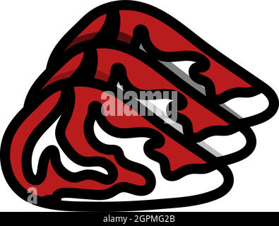 Icona bistecca di carne cruda Illustrazione Vettoriale