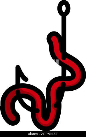 Icona di Worm on Hook Illustrazione Vettoriale