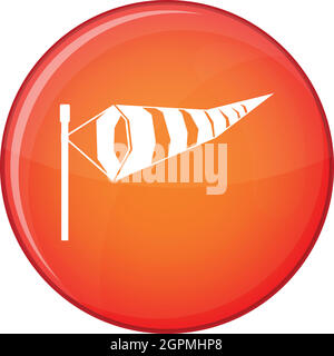 Icona di manica a vento, stile piatto Illustrazione Vettoriale